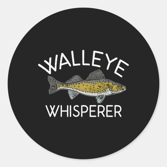 Walleye Whisperer Anglen Jagd Fischerei Runder Aufkleber (Vorderseite)