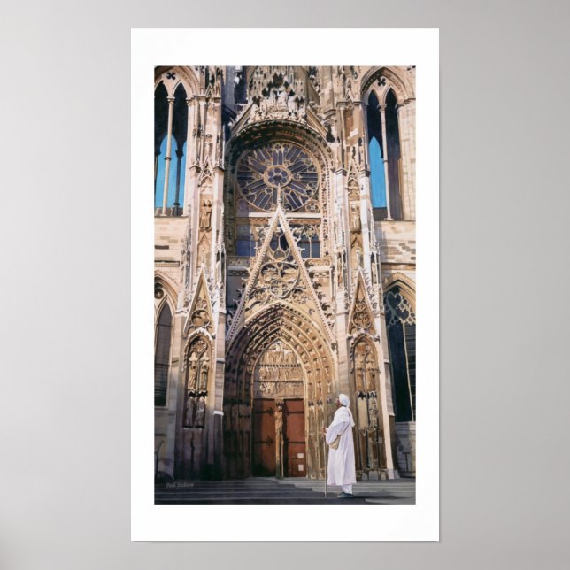 Wallfahrt Chartres Cathedral Wasserfarbe Poster (Vorne)