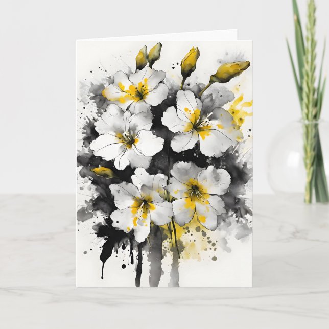 Wallflower - Aquarellblumen Karte (Vorderseite)