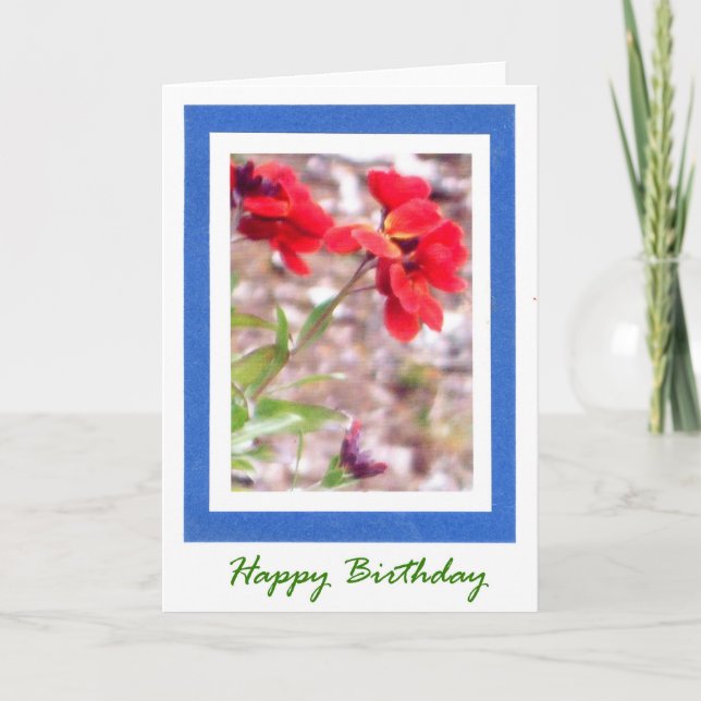 Wallflower Birthday Card Karte (Vorderseite)
