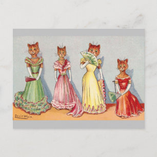 Wallflower Cats von Louis Wain Postkarte