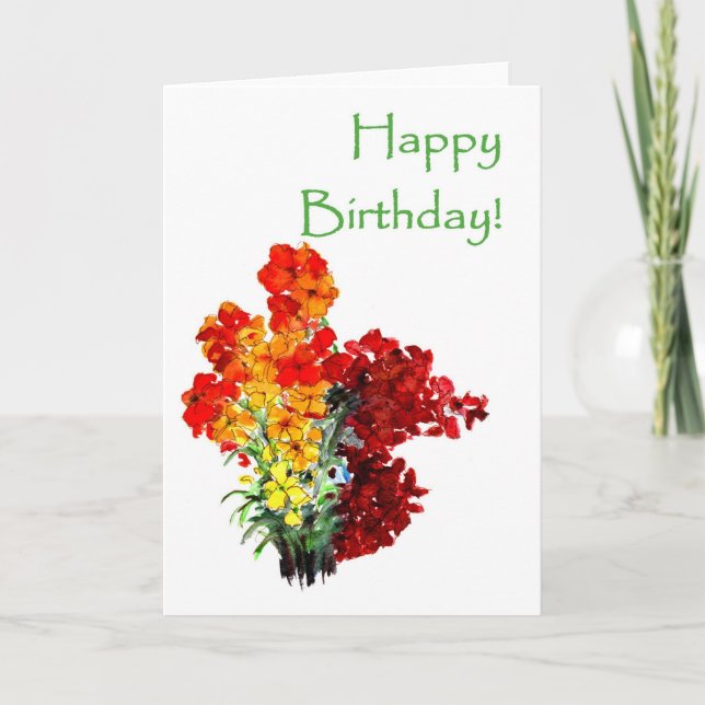 Wallflowers Birthday Card Karte (Vorderseite)