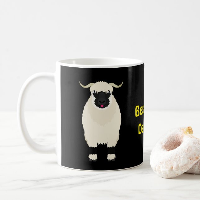 Wallis Black Nose Sheep Best Sheep Vater Ever Kaffeetasse (Mit Donut)