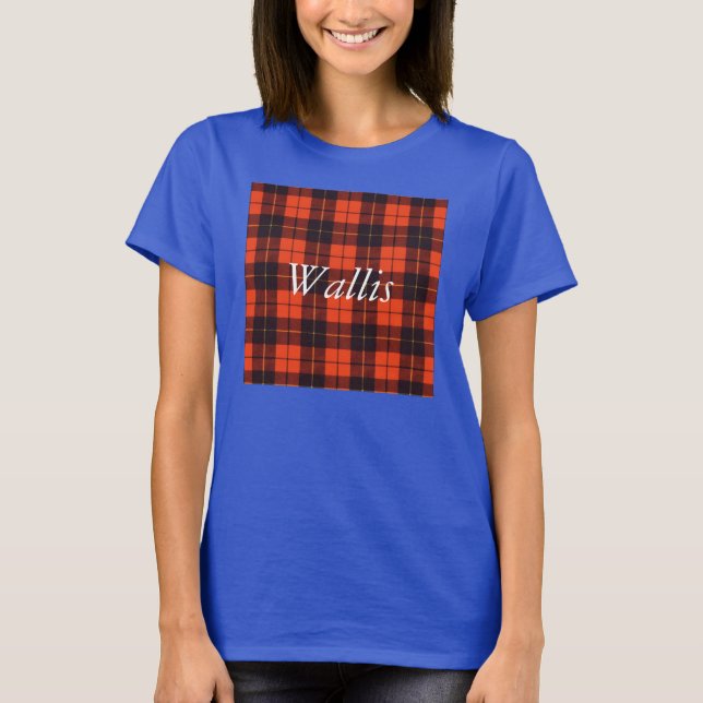 Wallis-Clan karierter schottischer Tartan T-Shirt (Vorderseite)