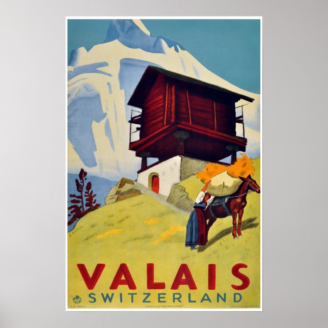 Wallis, Schweiz, Schweiz, Schweiz, Skiposter Poster (Vorne)