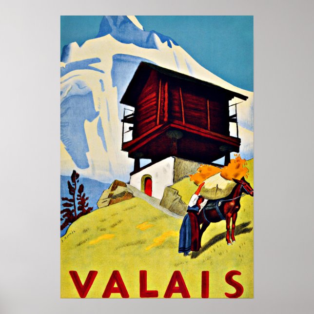 Wallis, Schweiz Vintage Poster (Vorne)