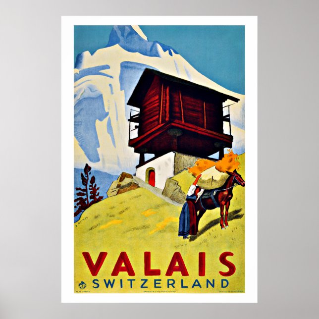 Wallis, Schweiz Vintage Poster (Vorne)