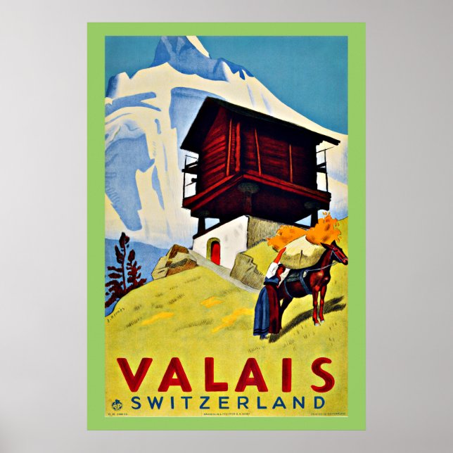 Wallis, Schweiz Vintage Poster (Vorne)