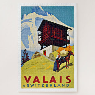 Wallis Schweiz Vintage Reiseposter Puzzle