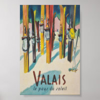 Wallis Schweiz Vintages Skiposter