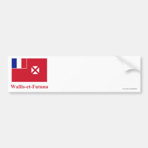 Wallis und Futuna-Flagge mit Namen auf französisc Autoaufkleber
