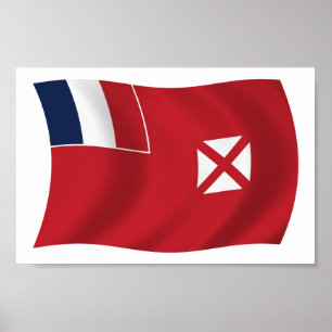 Wallis und Futuna Flagge Poster Druck