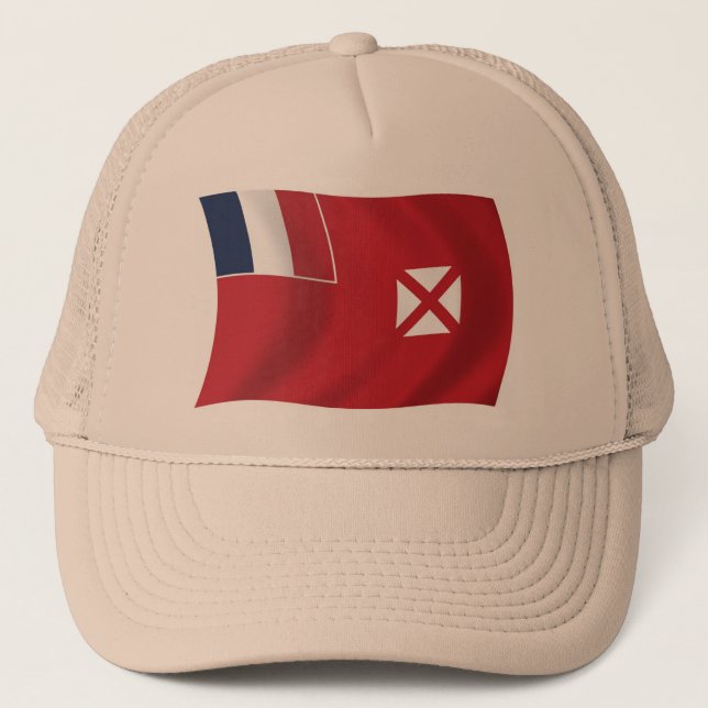 Wallis und Futuna-Flaggenhut Truckerkappe (Vorderseite)