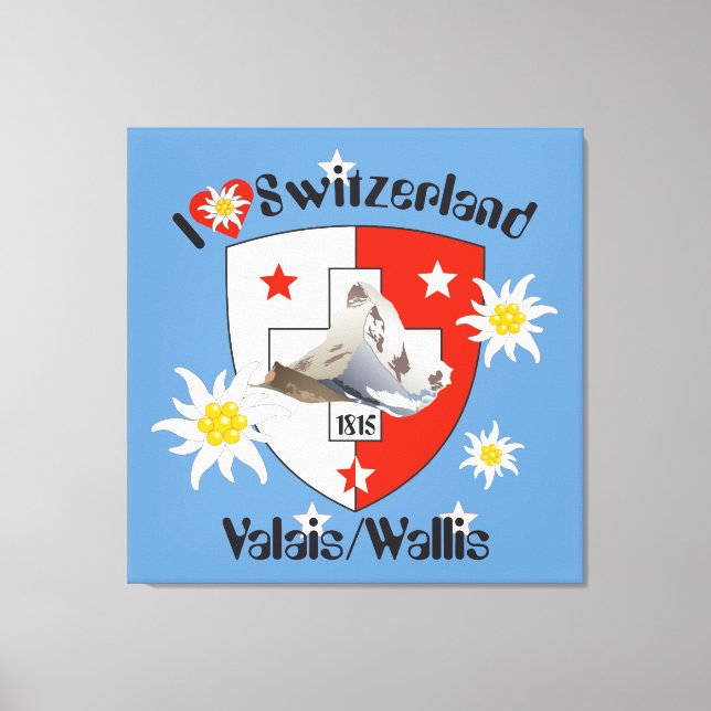 Wallis Valais Schweiz Suisse Leinwand (Vorderseite)