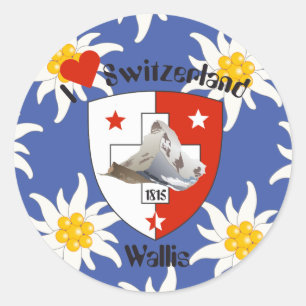 Wallis Valais Schweiz Suisse Svizzera Aufkleber