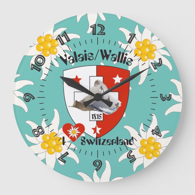 Wallis Valais Schweiz Uhr (Vorderseite)