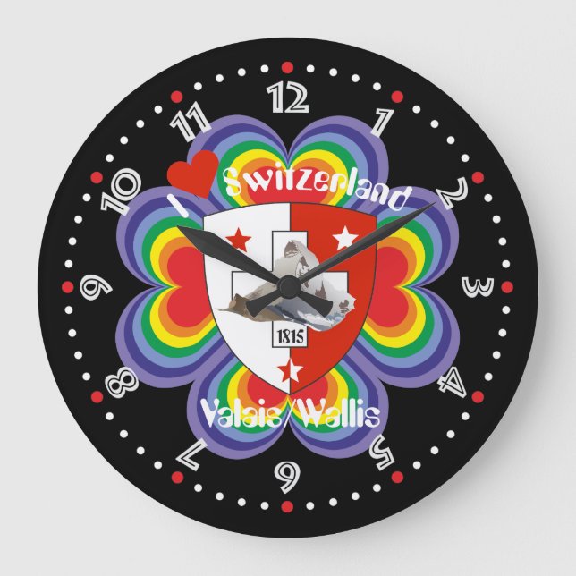 Wallis Valais Schweiz Uhr (Vorderseite)