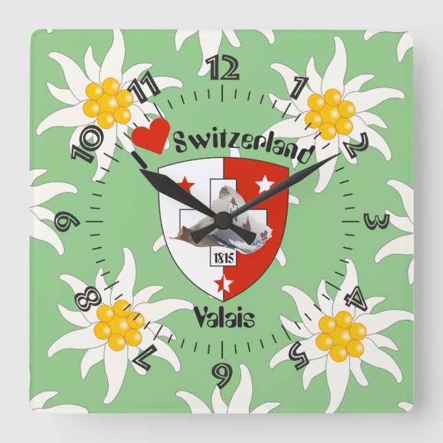 Wallis Valais Schweiz Uhr (Vorderseite)
