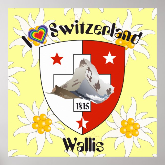 Wallis Wallis Schweiz Suisse Poster (Vorne)