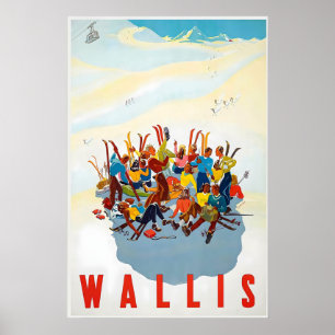 Wallis Zermatt Skigebiet Schweiz Schweizer Alpen Poster
