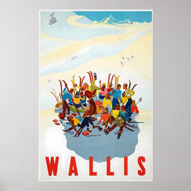 Wallis Zermatt Skigebiet Schweiz Schweizer Alpen Poster (Vorne)