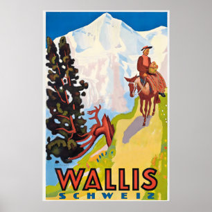 Wallis Zermatt Skigebiet Schweiz Schweizer Alpen Poster