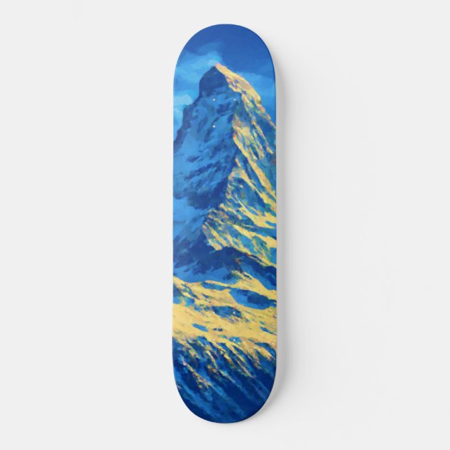 Walliser Alpen Gebirge Skateboard (Vorderseite)
