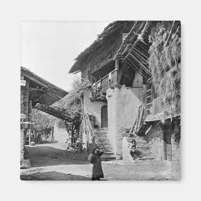 Walliser Dorf, Anfang des 20. Jahrhunderts Magnet (Vorne)