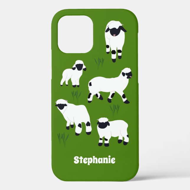 Walliser Schaf Personalisierte Bauern Case-Mate iPhone Hülle (Rückseite)
