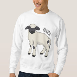 Walliser Schwarznasenschaf Cartoon-Illustration Sweatshirt