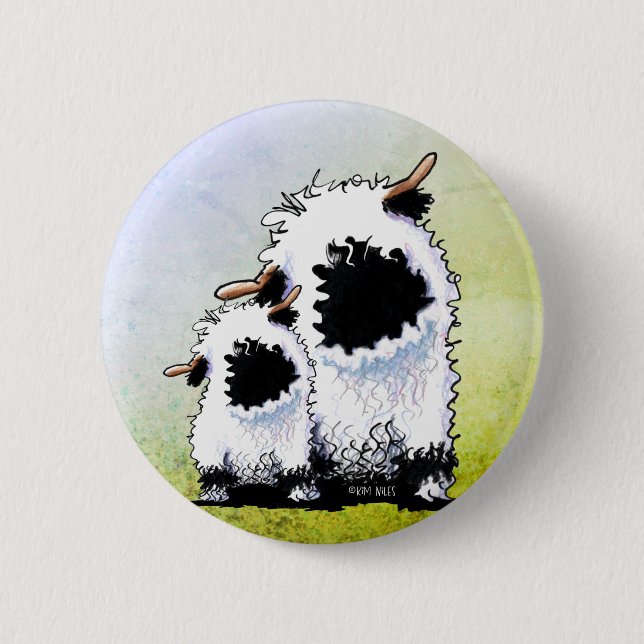 Walliser Schwarznasenschaf-Gesichtsmaske Button (Vorderseite)