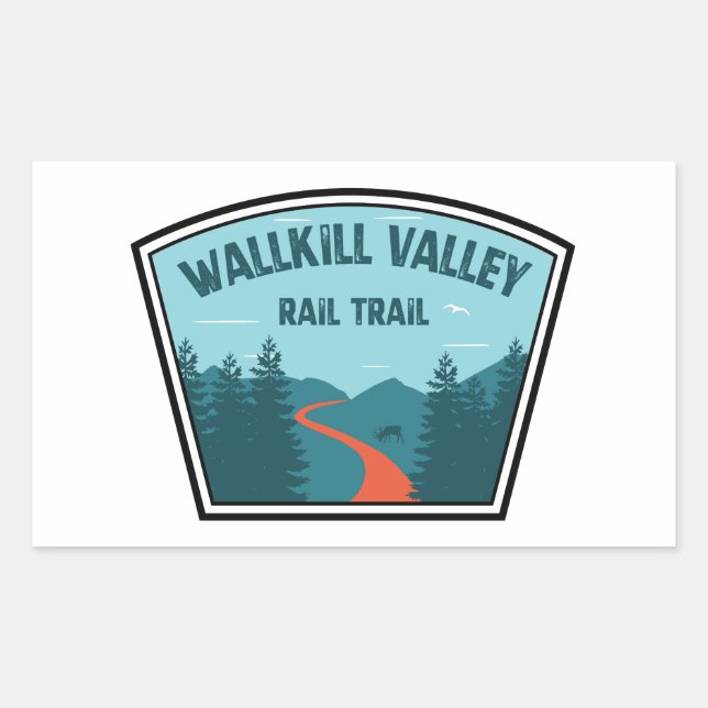 Wallkill Valley Rail Trail Rechteckiger Aufkleber (Vorderseite)