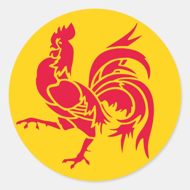 Wallonie-Flagge Belgien Region Französisches Symbo Runder Aufkleber (Vorderseite)