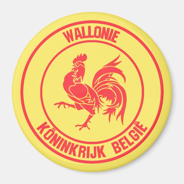 Wallonie Round Emblem Magnet (Vorne)