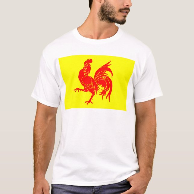 Wallonische (Belgien) Flagge - Drapea Walon T-Shirt (Vorderseite)
