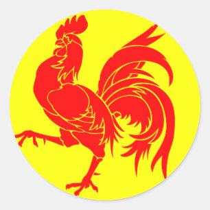 Wallonische (Belgien) Flagge - Drapeau de la Runder Aufkleber