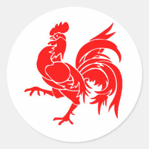 Wallonisches Rooster. Runder Aufkleber