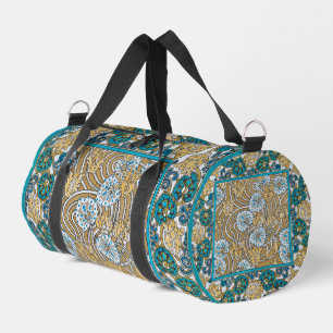 Wallpaper "Cyclamen blue art nouveau" Duffle Bag