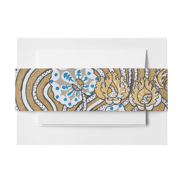 Wallpaper "Cyclamen blue art nouveau" Einladungsbanderole (Vorderseite Beispiel)