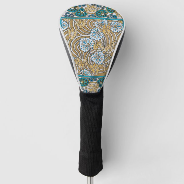 Wallpaper "Cyclamen blue art nouveau" Golf Headcover (Vorderseite)