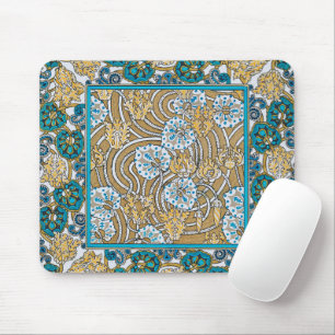 Wallpaper "Cyclamen blue art nouveau" Mousepad