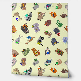 Wallpaper Educational print with a fun animal alph Tapete