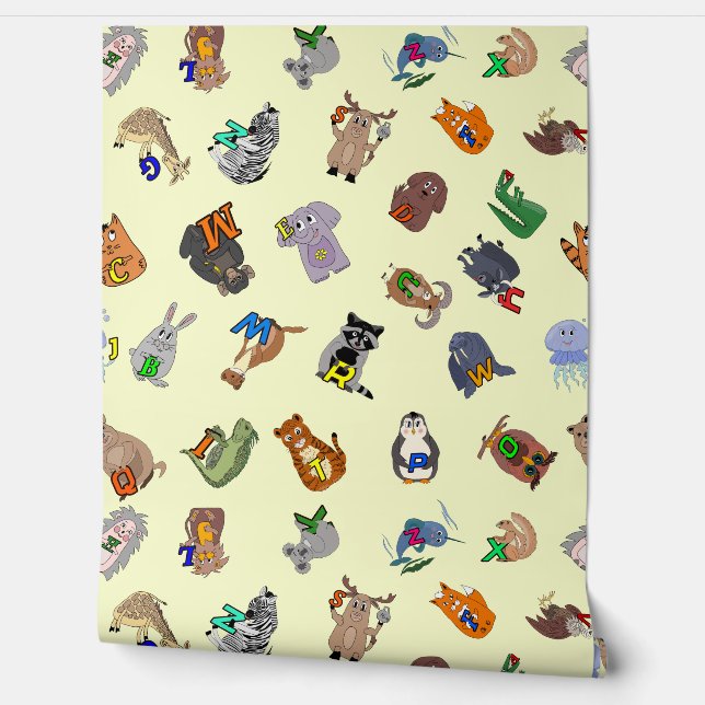 Wallpaper Educational print with a fun animal alph Tapete (Abrollen)
