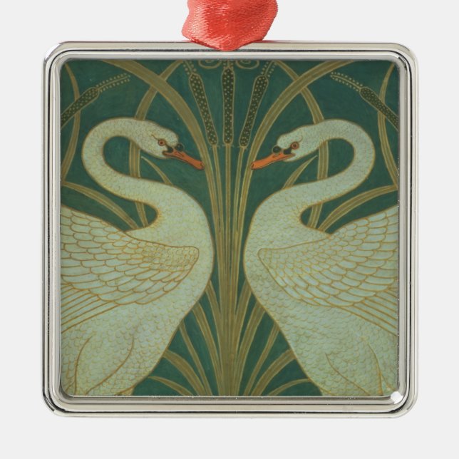 Wallpaper Entwurf für Platte "des Schwans, hetzen Silbernes Ornament (Vorne)