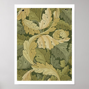 Wallpaper Entwurf mit Acanthus-/Waldfarben, 1 Poster
