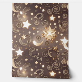 Wallpaper - Luxury Champagne Gold Celestial Moon Tapete