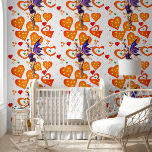 Wallpaper Orange Hearts Fairy Tapete