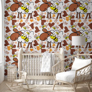 Wallpaper Sheep & Bumblebee Tapete