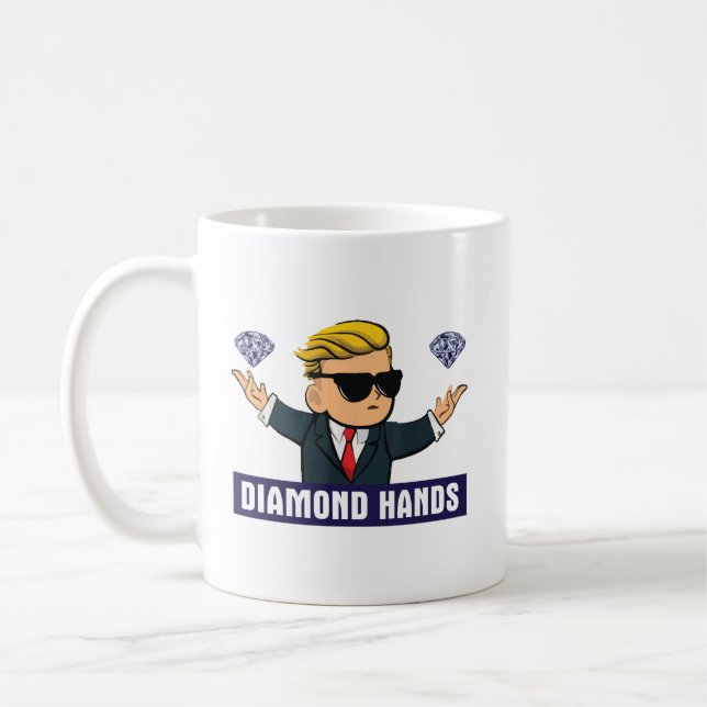 Wallstreetbets Diamond Hands - WSB Stock Market Kaffeetasse (Links)