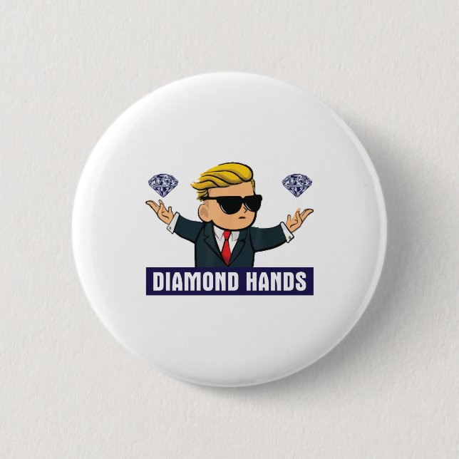 Wallstreetbets Diamond Hands - WSB Stock Market Op Button (Vorderseite)